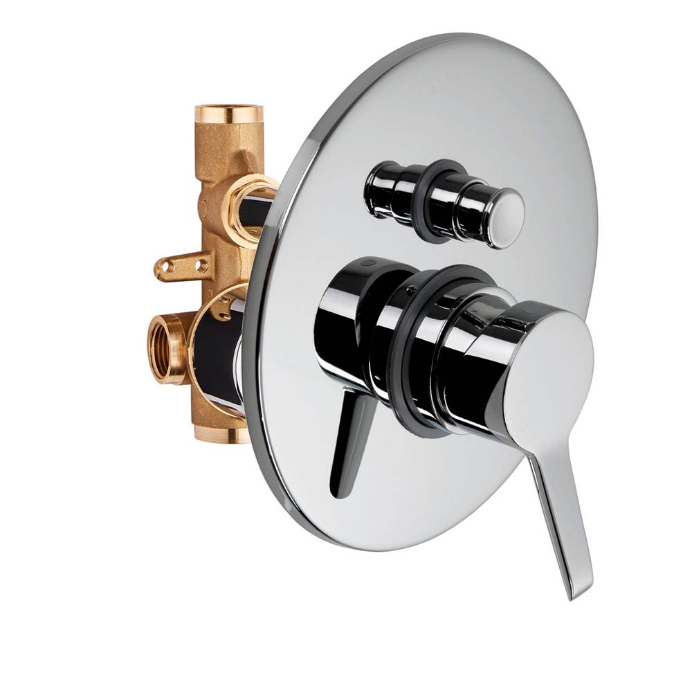 Palazzani PIN -  Single lever 2 way pressure balanced valve with automatic diverter 1/2'' (CHROME)