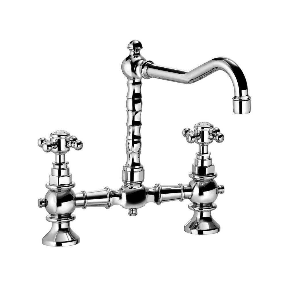 Palazzani ADAMS - 8'' CC lavatory or sink faucet with swivel spout. Cross handles (CHROME)