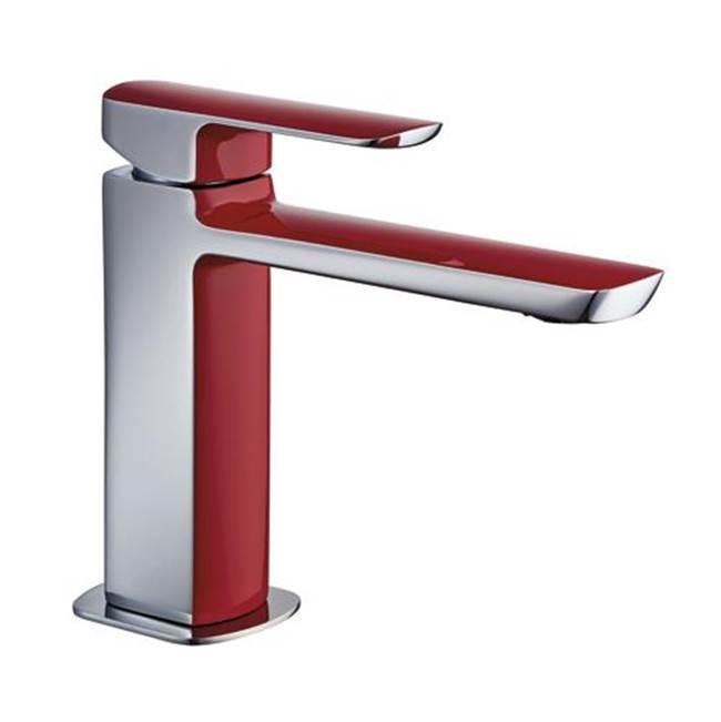 Palazzani MIS COLOR - Single lever lavatory faucet with Click-Clack waste 1.25''  (CHROME-RED)