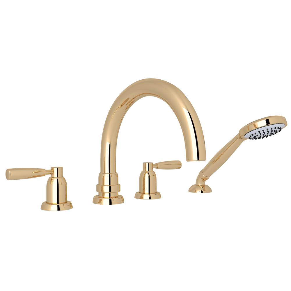 Perrin & Rowe Holborn™ 4-Hole Deck Mount Tub Filler With C-Spout