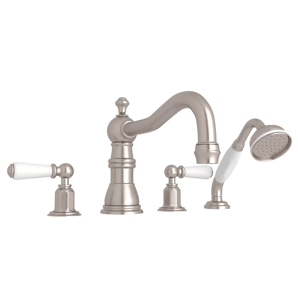 Perrin & Rowe Edwardian™ 4-Hole Deck Mount Tub Filler With Column Spout