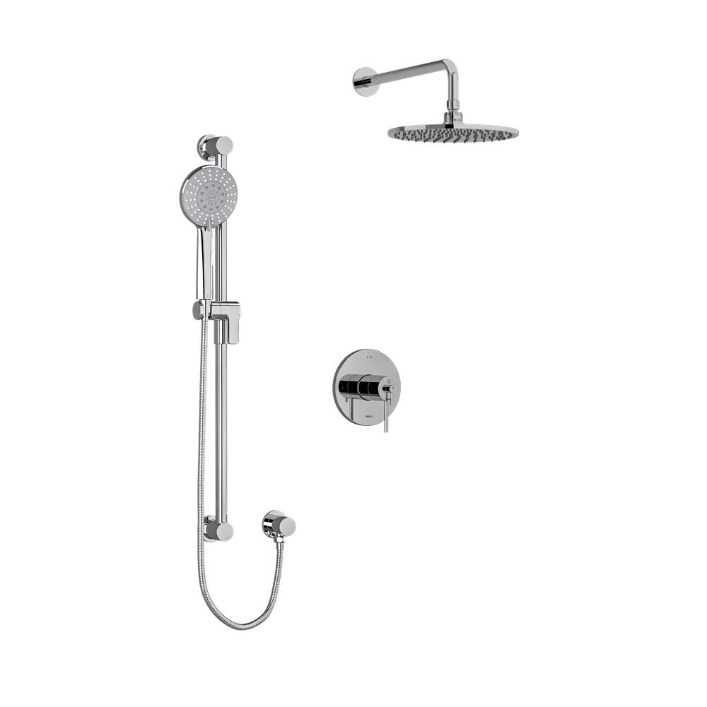 Riobel Type T/P (thermostatic/pressure balance) 1/2'' coaxial system with hand shower rail and shower head
