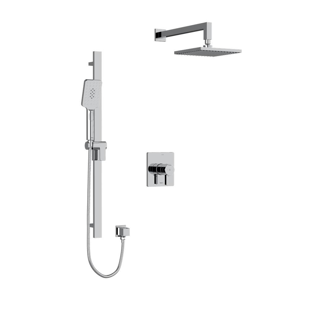 Riobel Type T/P (thermostatic/pressure balance) 1/2'' coaxial 2-way system with hand shower and shower head