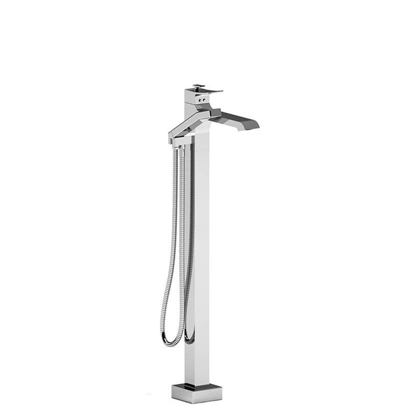Riobel 2-way Type T (thermostatic) coaxial floor-mount tub filler with Handshower trim