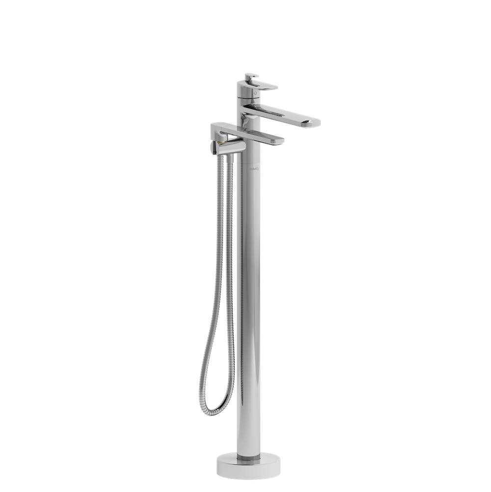 Riobel Pro 2-way Type T (thermostatic) coaxial floor-mount tub filler with handshower trim