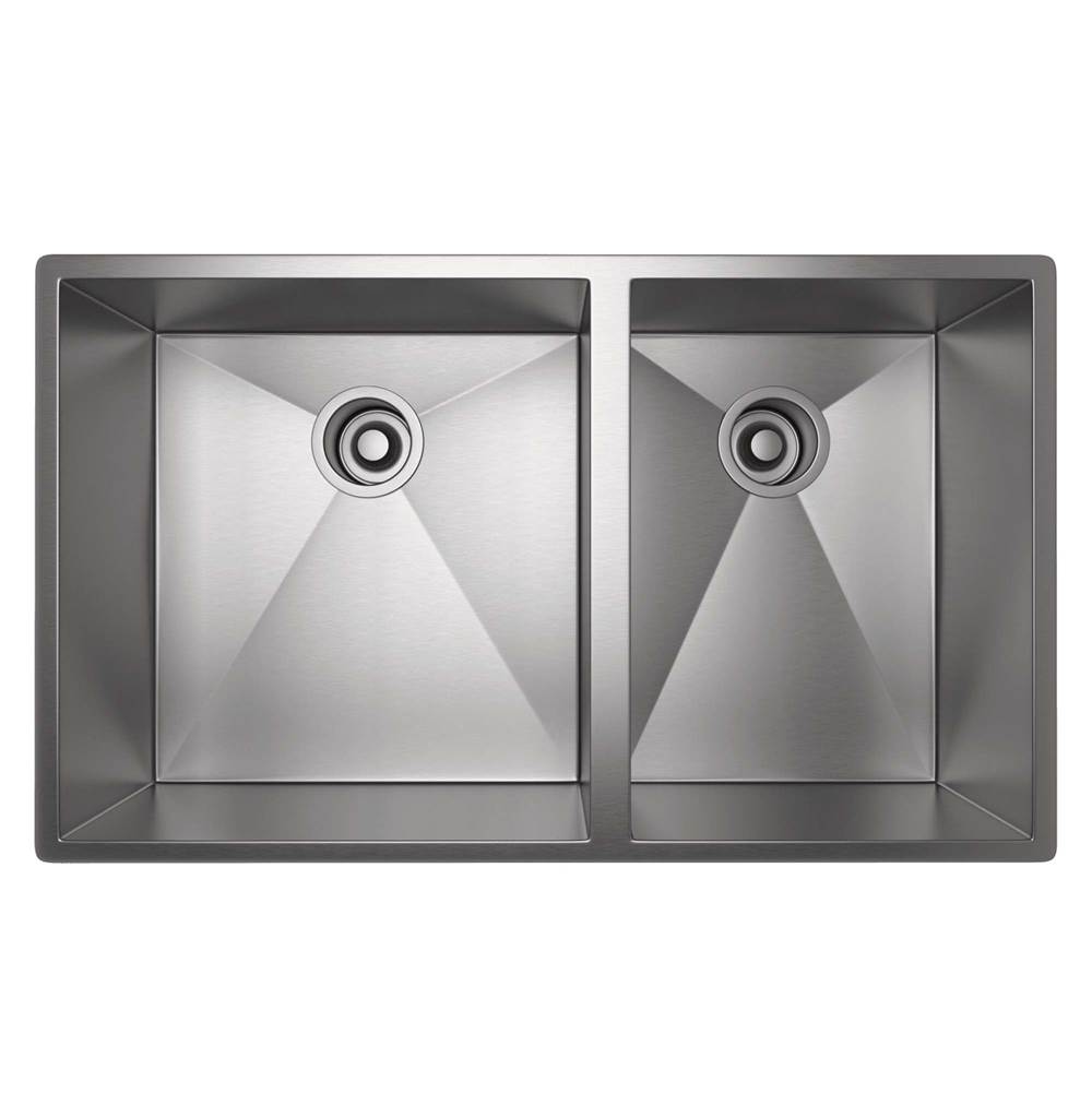 Rohl Canada Forze™ 31'' Double Bowl Stainless Steel Kitchen Sink