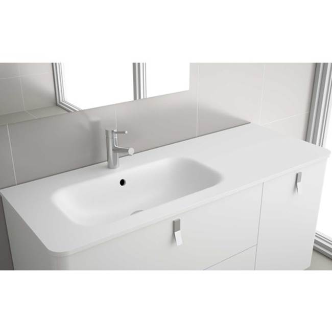 Salgar Uniiq 1205R Vanity Countertop With Integrated Sink White Mat Range Right