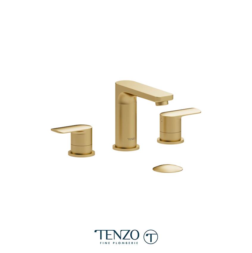 Tenzo Delano 8in lavatory faucet brushed gold with (overflow) drain