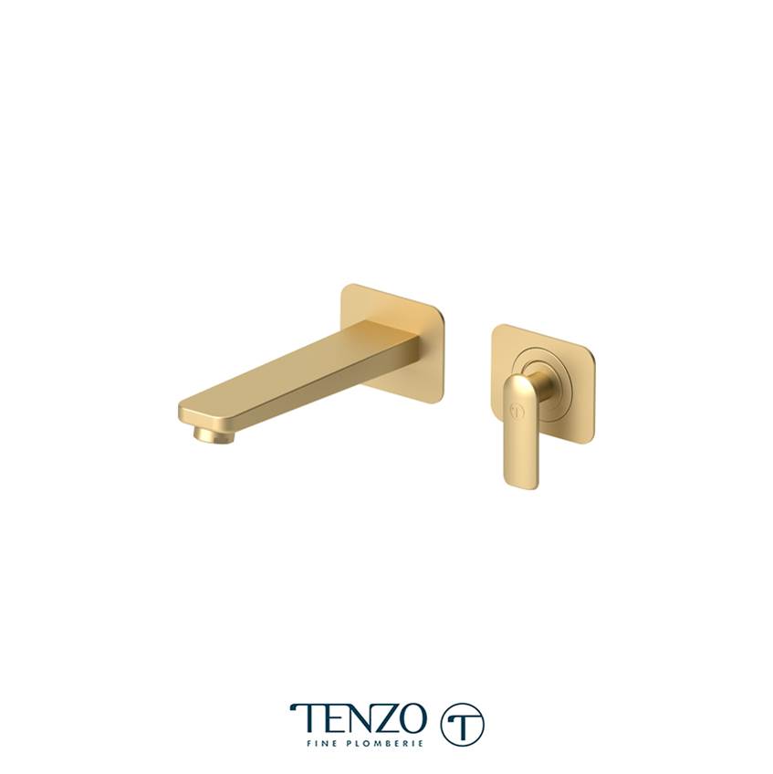 Tenzo Wall mount lavatory faucet Delano brushed gold
