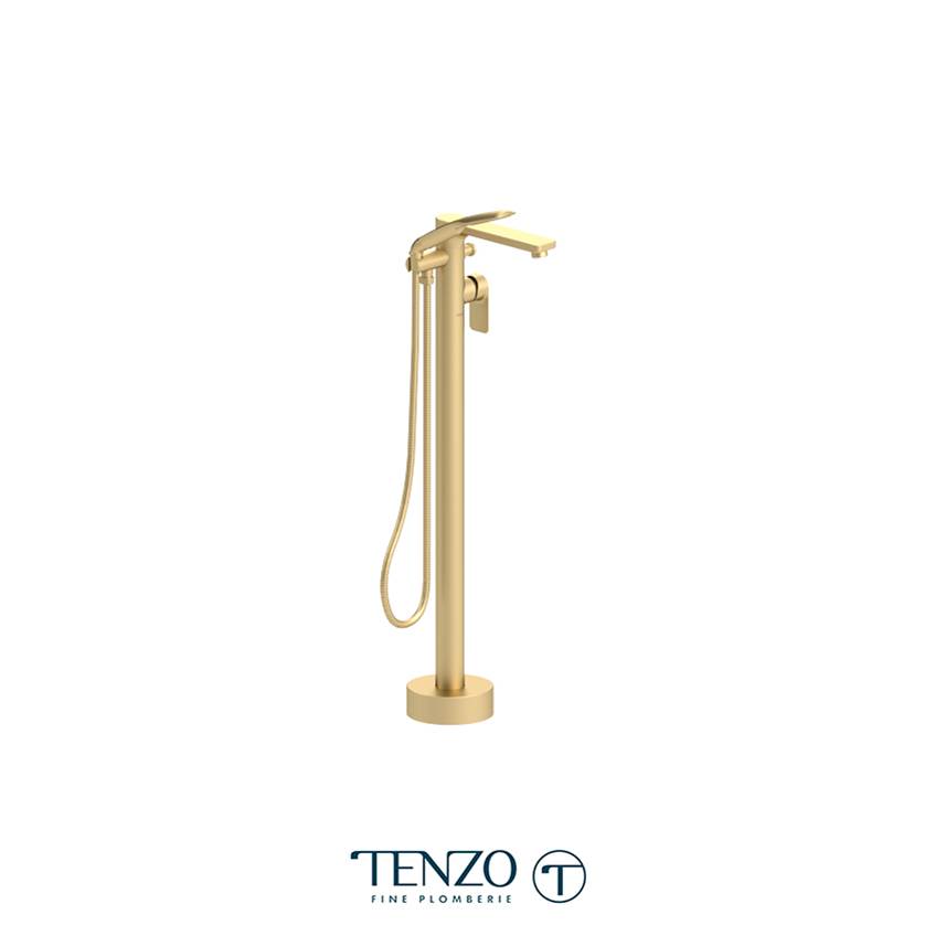 Tenzo Delano floor mount 3 pcs tub filler brushed gold