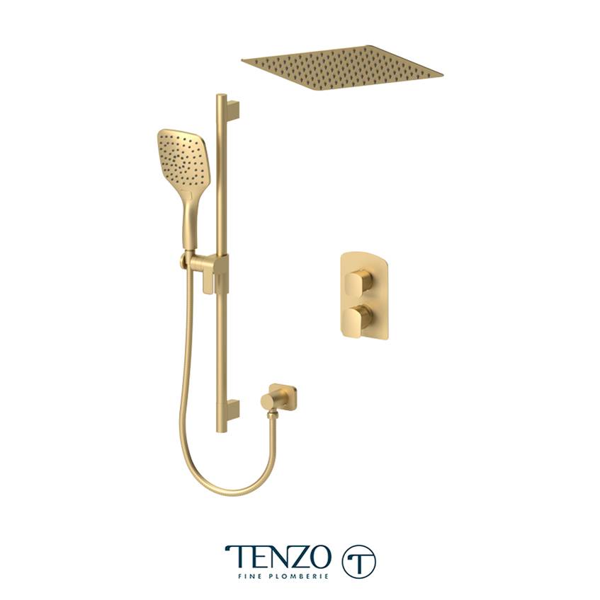 Tenzo Delano T-Box kit 2 functions thermo brushed gold finish