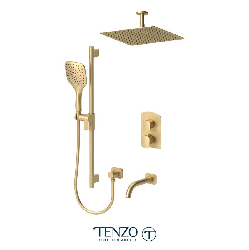 Tenzo Delano T-Box kit 3 functions thermo brushed gold finish