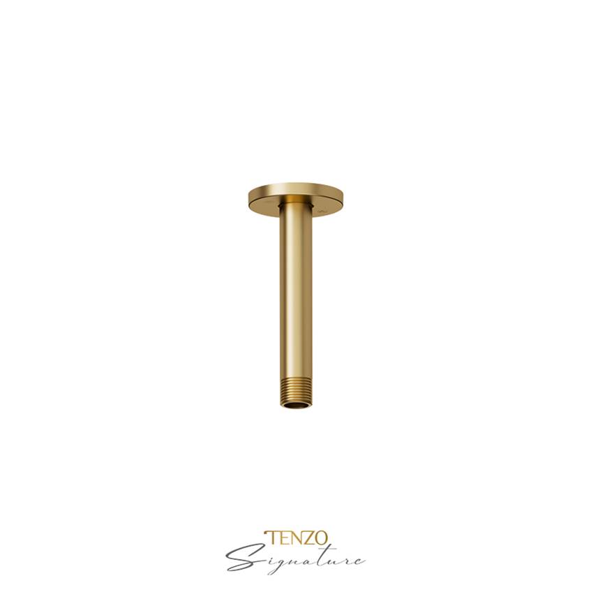 Tenzo Ceiling shower arm round 15cm (6'') brushed gold