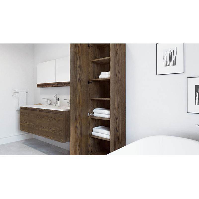 WETSTYLE  Canada Furniture Element Rafine - Linen Cabinet 16 X 66 - Oak Charcoal Plank Effect