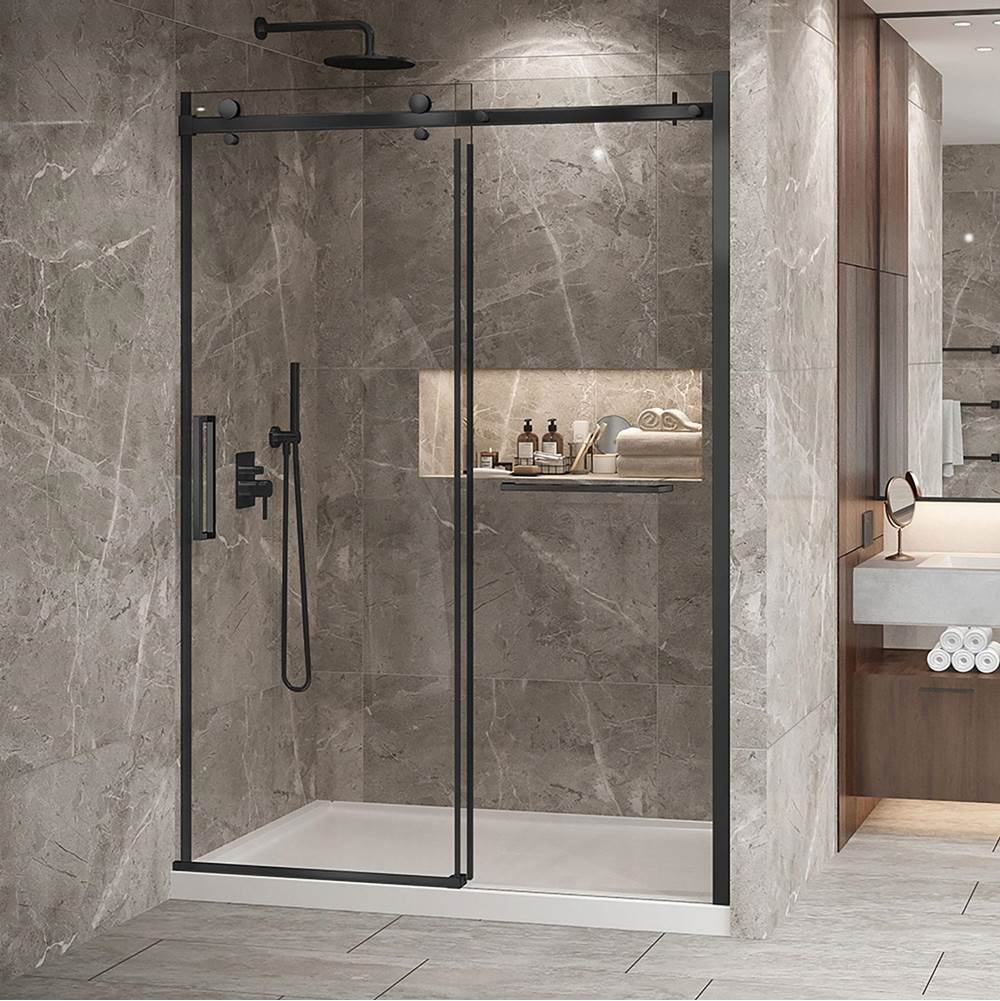 Zitta Canada Bellini 2.0 60'' Matte Black Clear Alcove Shower Door